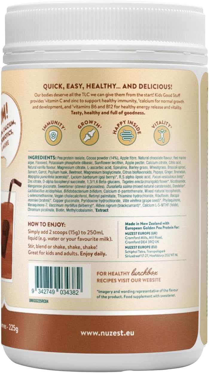 Barcode for Nuzest Kids Good Stuff Chocolate product.