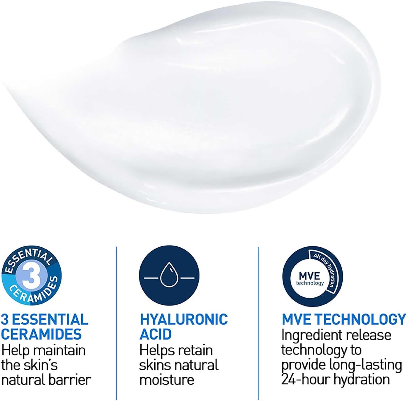 CeraVe Moisturising Cream ingredient label with ceramides and hyaluronic acid 454g tub