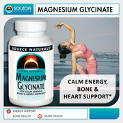 Source Naturals magnesium glycinate tablets daily use bottle 120 count