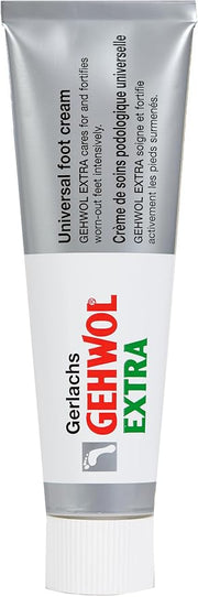 Gehwol Extra Universal Foot Care Cream, tube packaging, menthol and herbal fragrance, 75ml tube