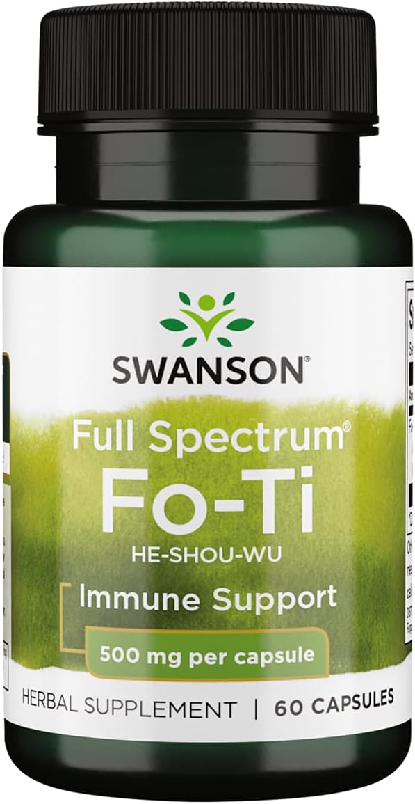 Swanson Full Spectrum Fo-Ti He-Shou-Wu 500mg 60 Capsules bottle packaging