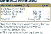Efamol Kids Omega 3 DHA Drops natural lemon flavour 60ml supplement facts and ingredients panel