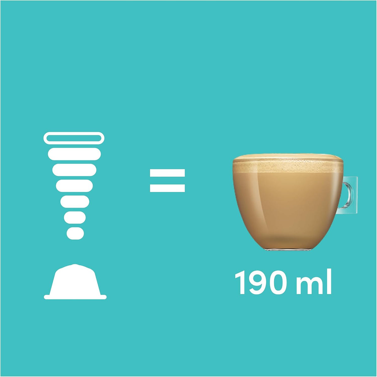 Nescafé Dolce Gusto Flat White Coffee Capsule prepared as a creamy milky coffee drink