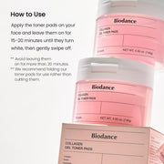Biodance Collagen Hydrogel Toner Pads 60 Pads application guide for daily facial care