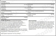 Nutritional supplement label with detailed ingredient list and warnings.
