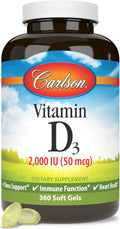 Carlson Vitamin D3 2000 IU Softgels - 360 Count