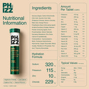 Phizz Daily Immune plus supplement facts label tube 20 tablets