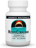 Source Naturals Vitamin B12 Methylcobalamin 1mg Kirsche - 60 Lutschtabletten