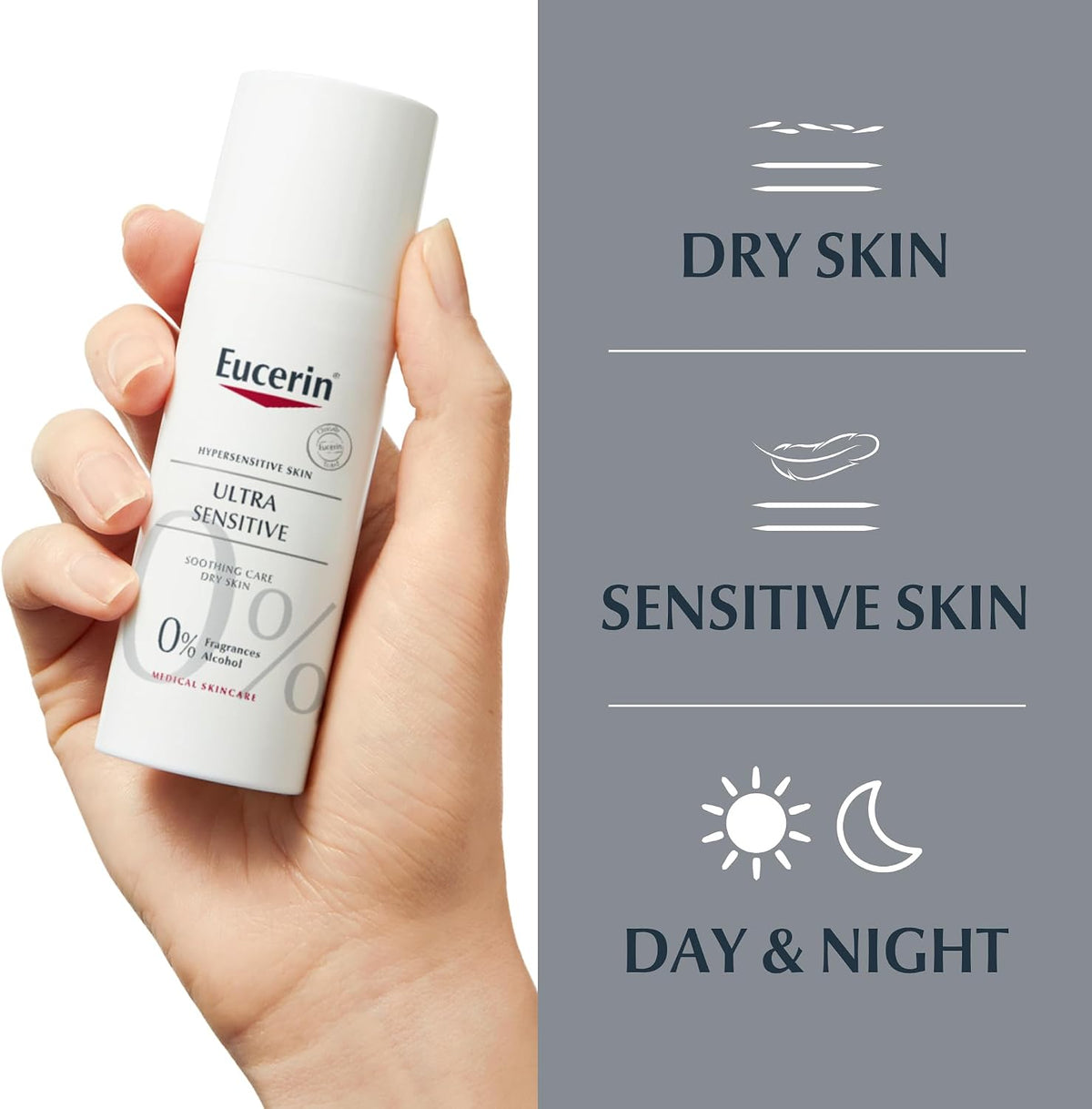 Eucerin Ultra Sensitive Soothing Care dry skin facial cream 50ml tube how to use