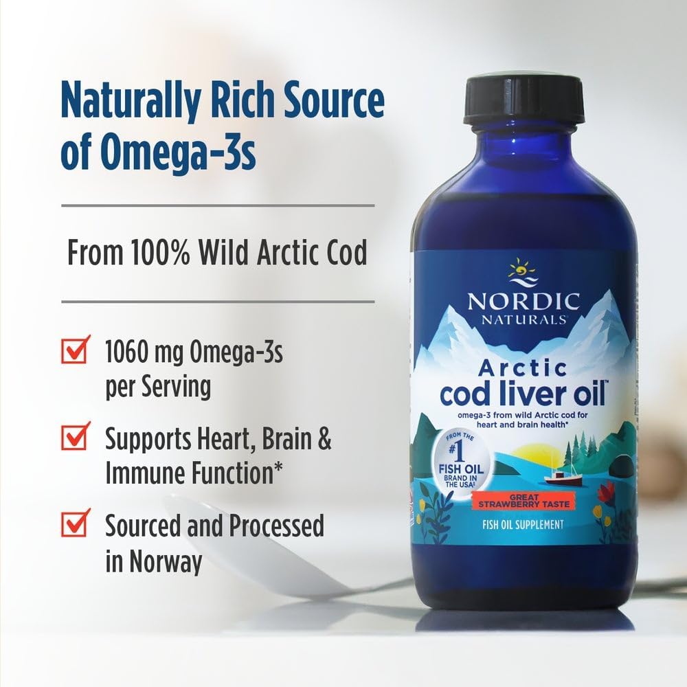 Nordic Naturals Arctic Cod Liver Oil Strawberry 237ml Pack of 2