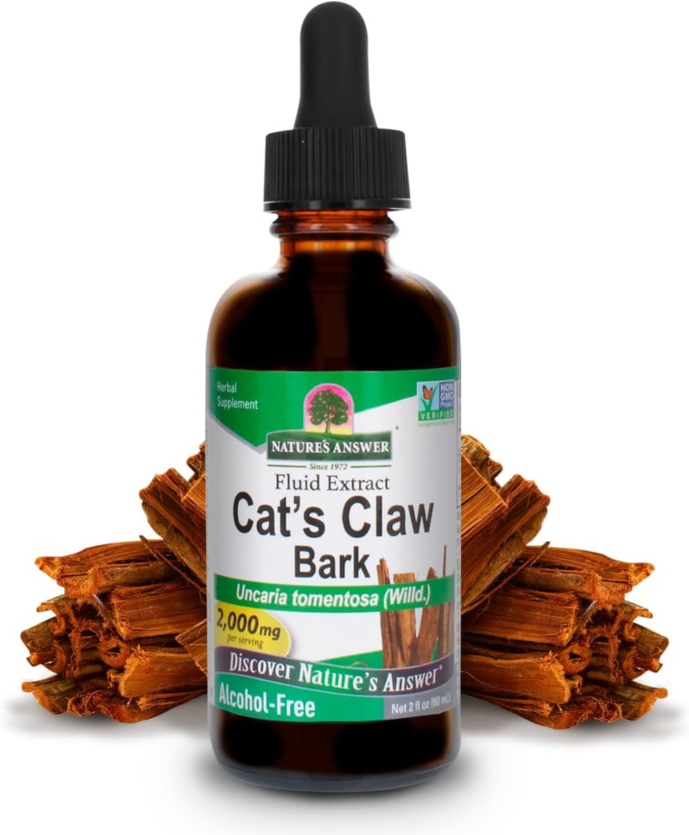 Nature's Answer Cat's Claw Bark Alcohol-Free Liquid Extract 60ml herbal supplement front label