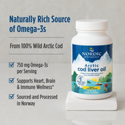 Nordic Naturals Arctic Cod Liver Oil Lemon Soft Gels - 750mg Omega-3s