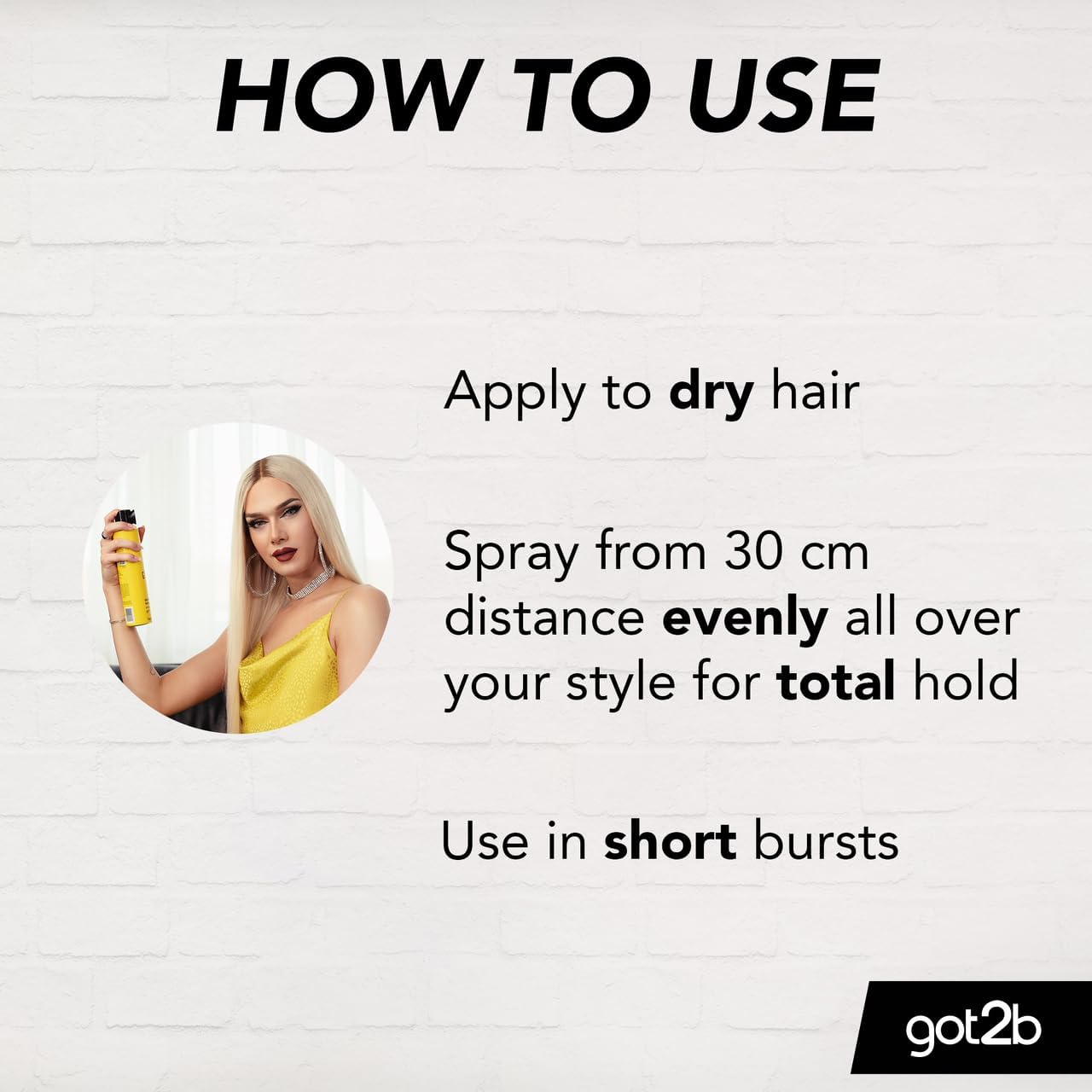 got2b Glued Blasting Freeze Hairspray aerosol spray can 300ml usage instructions and styling guide