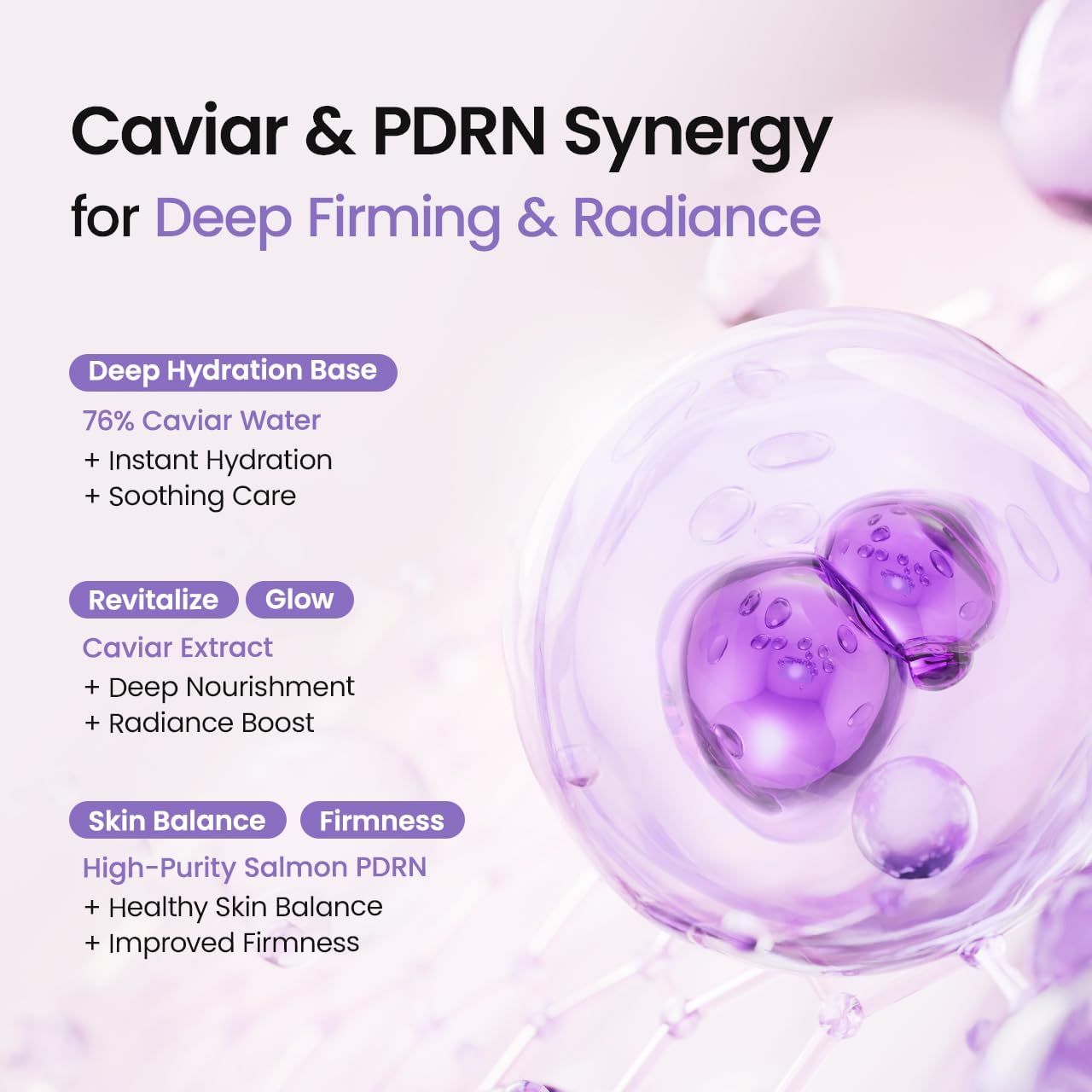 Biodance Caviar PDRN Jelly Serum Face Mist 50ml ingredients panel and product information