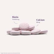 Single Natrol Biotin tablet with bottle, daily supplement example.