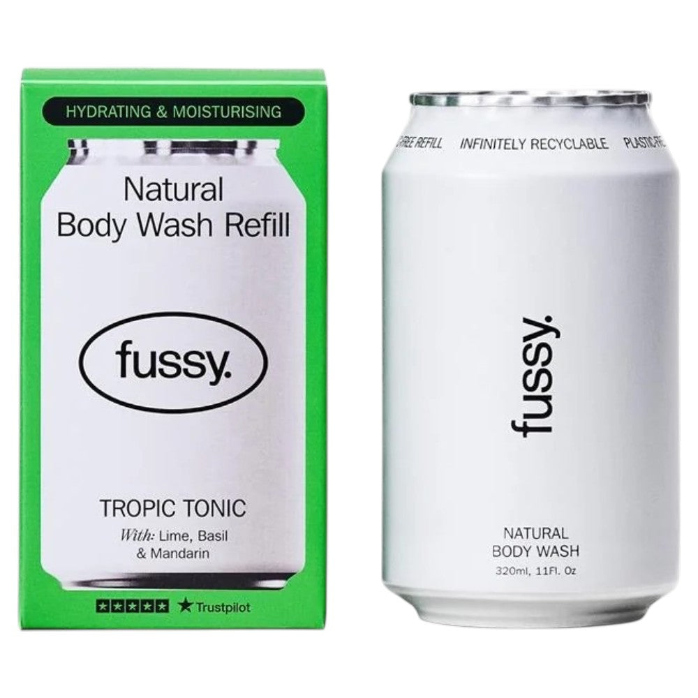 Fussy Natural Body Wash Refill Tropic Tonic lime basil mandarin fragrance 320ml refill front packaging