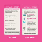 Supplement facts and ingredient list for women's once-daily multivitamin.