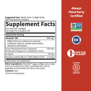 Supplement facts of Garden of Life Herbals Menopause + Hair Growth† Softgels