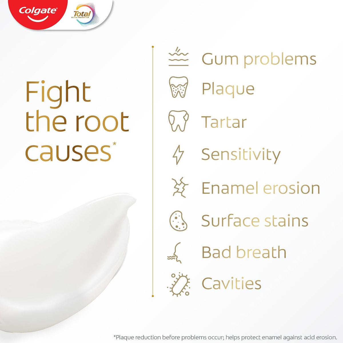 Colgate Total Active Prevention Original Toothpaste 125ml tube ingredients and fluoride information