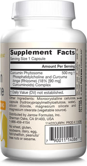 Barcode Image: Jarrow Formulas Curcumin Phytosome 500mg veggie capsules 60 count barcode packaging
