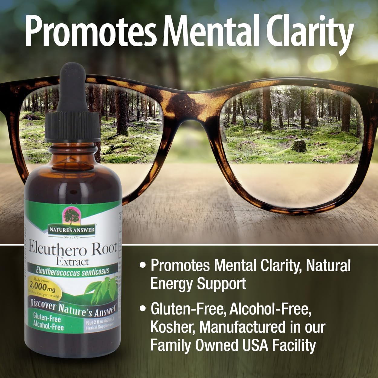 Nature’s Answer Eleuthero Root Alcohol-Free Liquid Extract - 60ml