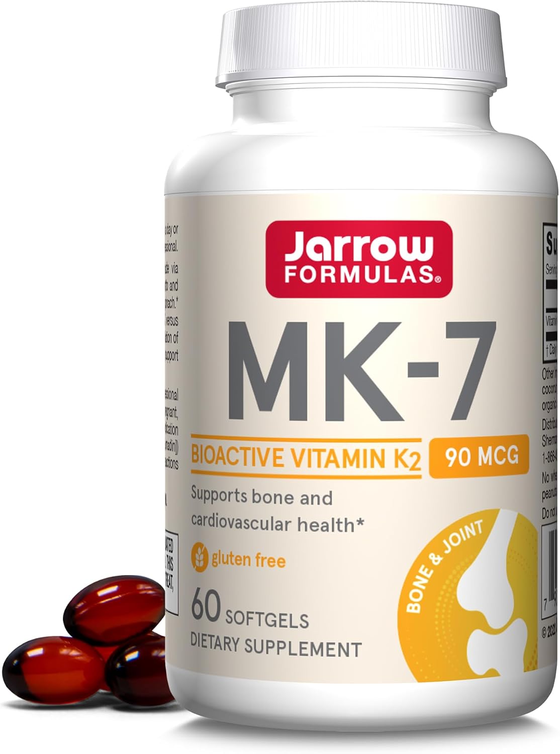 Front Image: Jarrow Formulas Vitamin K2 MK-7 90mcg softgels bottle 60 count