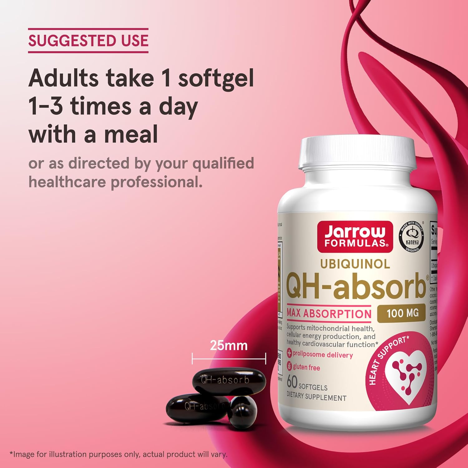 How to Use Image: Jarrow Formulas Ubiquinol QH-Absorb 100mg softgels usage instructions