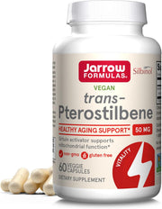 Front Image: Jarrow Formulas trans pterostilbene 50mg veggie capsules 60 count front packaging bottle