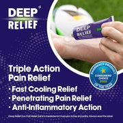Deep Relief Duo Pain Relief Gel tube packaging ibuprofen and levomenthol gel 30g topical application image