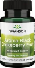 Swanson Aronia Schwarze Apfelbeere Frucht 400 mg 60 Kapseln | Antioxidative Unterstützung
