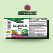 Nature’s Answer Goldenseal Root Liquid Extract 30ml barcode image on a light green background