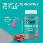 Qunol Magnesium Gummies Mixed Berry 200mg 60 Count