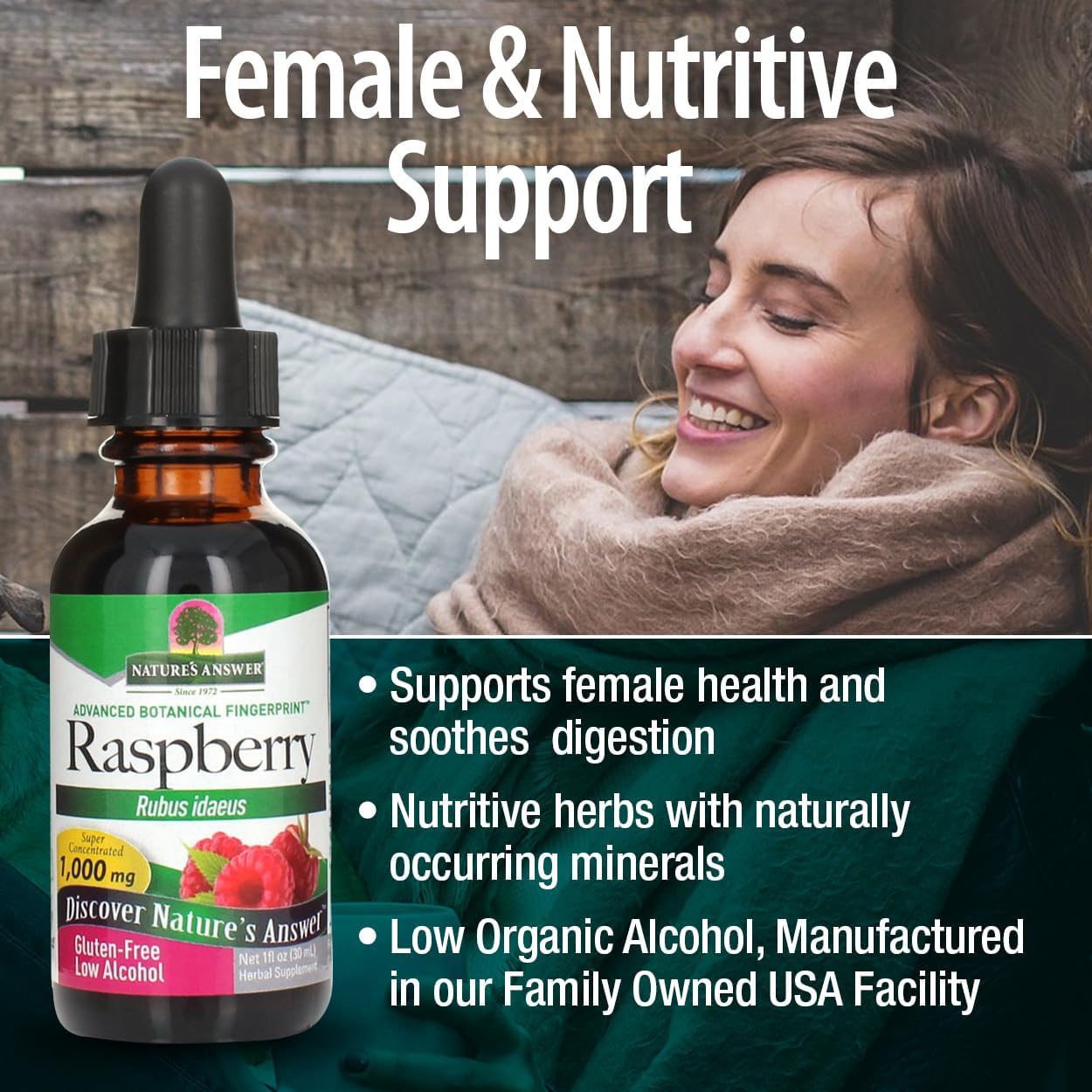 Nature's Answer Raspberry Liquid Extract Alcohol-Free - 30ml