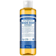 Dr. Bronner's Peppermint Pure-Castile Liquid Soap bottle, peppermint scent, 240ml