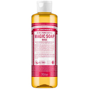 Dr. Bronner's Rose Pure-Castile Liquid Soap bottle, rose scent, 240ml