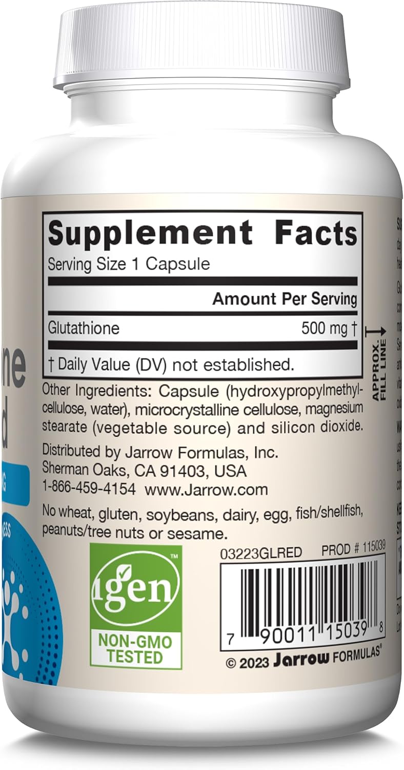 Jarrow Formulas Glutathione Reduced - 500mg  60-150 Veggie Capsules