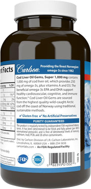 Barcode image: Carlson Cod Liver Oil Gems 1000 mg barcode 250 bottle