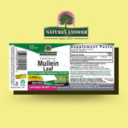 Nature’s Answer Mullein Leaf liquid extract 60ml barcode on a yellow background