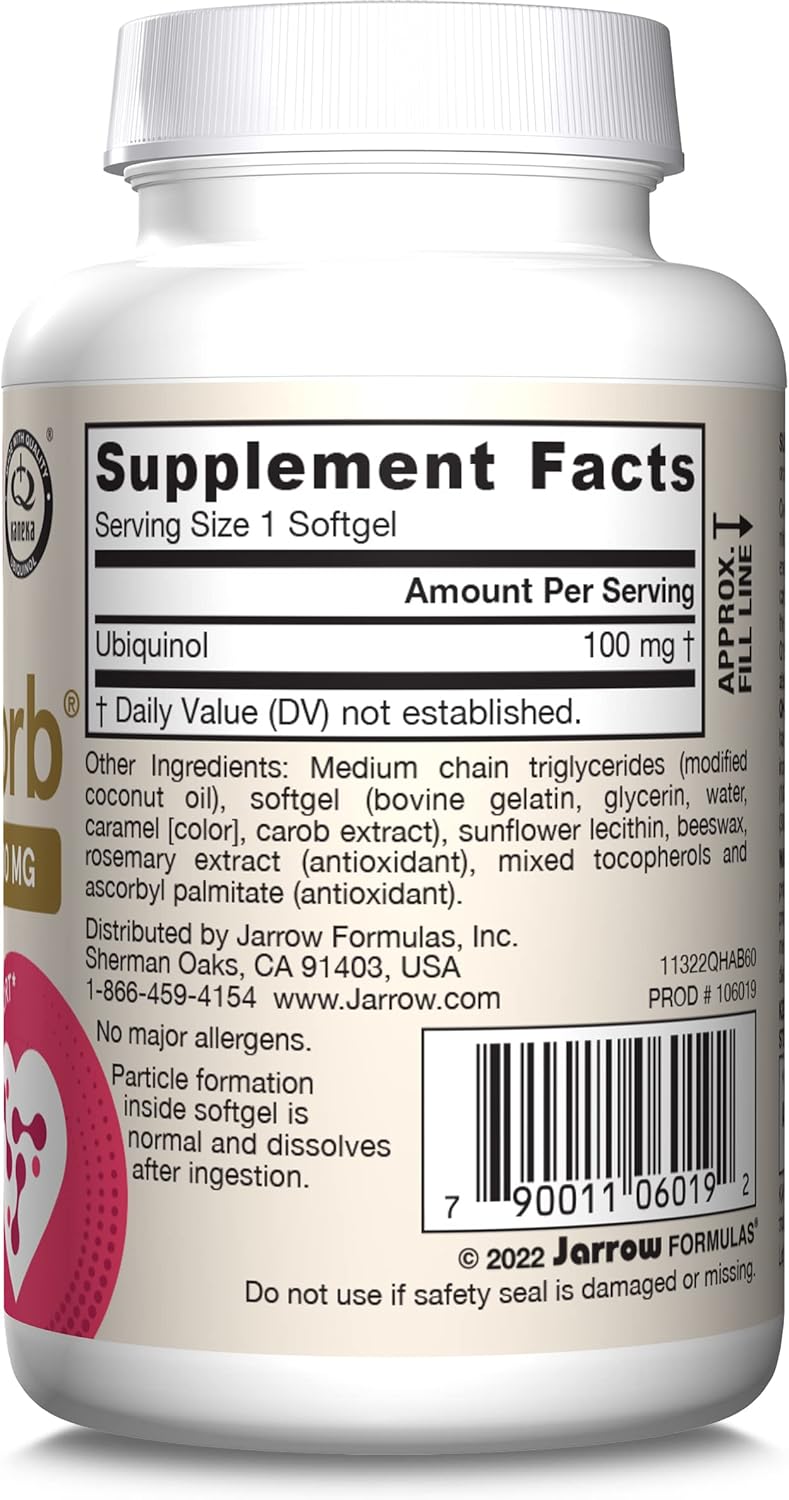 Barcode Image: Jarrow Formulas Ubiquinol QH-Absorb 100mg softgels barcode 60 count