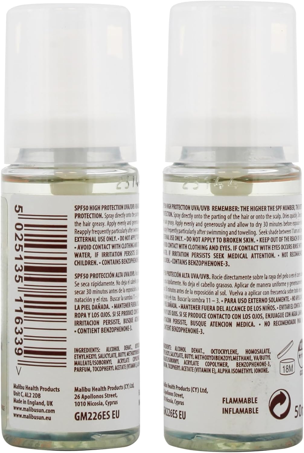 Malibu SPF30 Clear Hair & Scalp Protector – 50ml Lightweight, Non-Greasy Sun Protection for Hair & Scalp