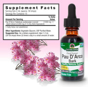 Nature’s Answer Pau D’Arco liquid extract supplement facts 30ml bottle