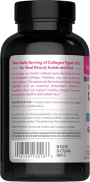 Supplement facts label and barcode for NeoCell 360-count collagen tablets.