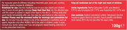 Back of Deep Heat Rub tube showing active ingredients and warnings.
