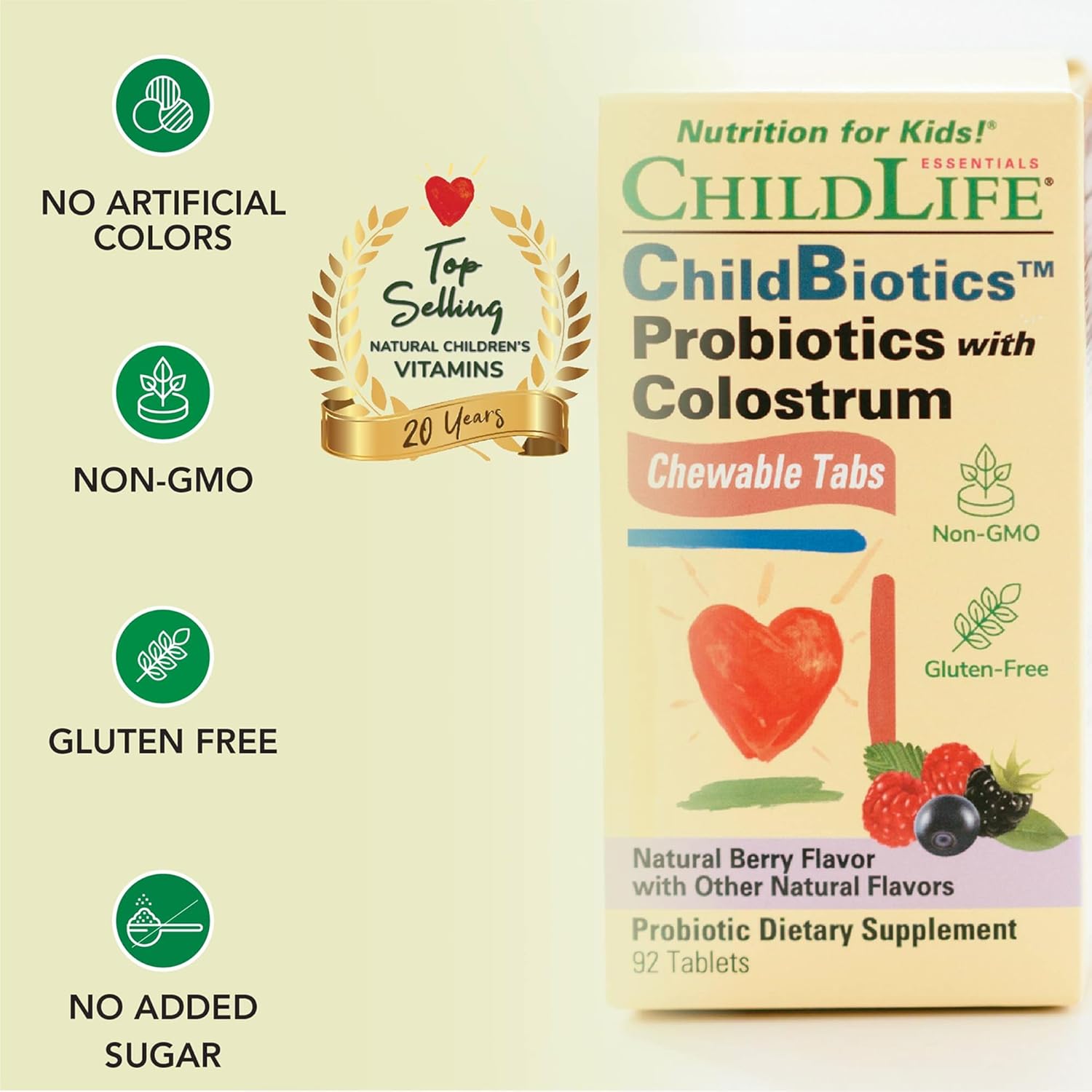 ChildLife Essentials ChildBiotics Chewable Probiotics - 92 Tablets