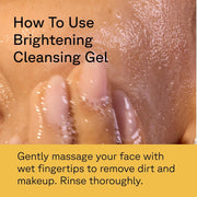 Acure Brightening Cleansing Gel vegan facial cleanser tube 118ml usage instructions