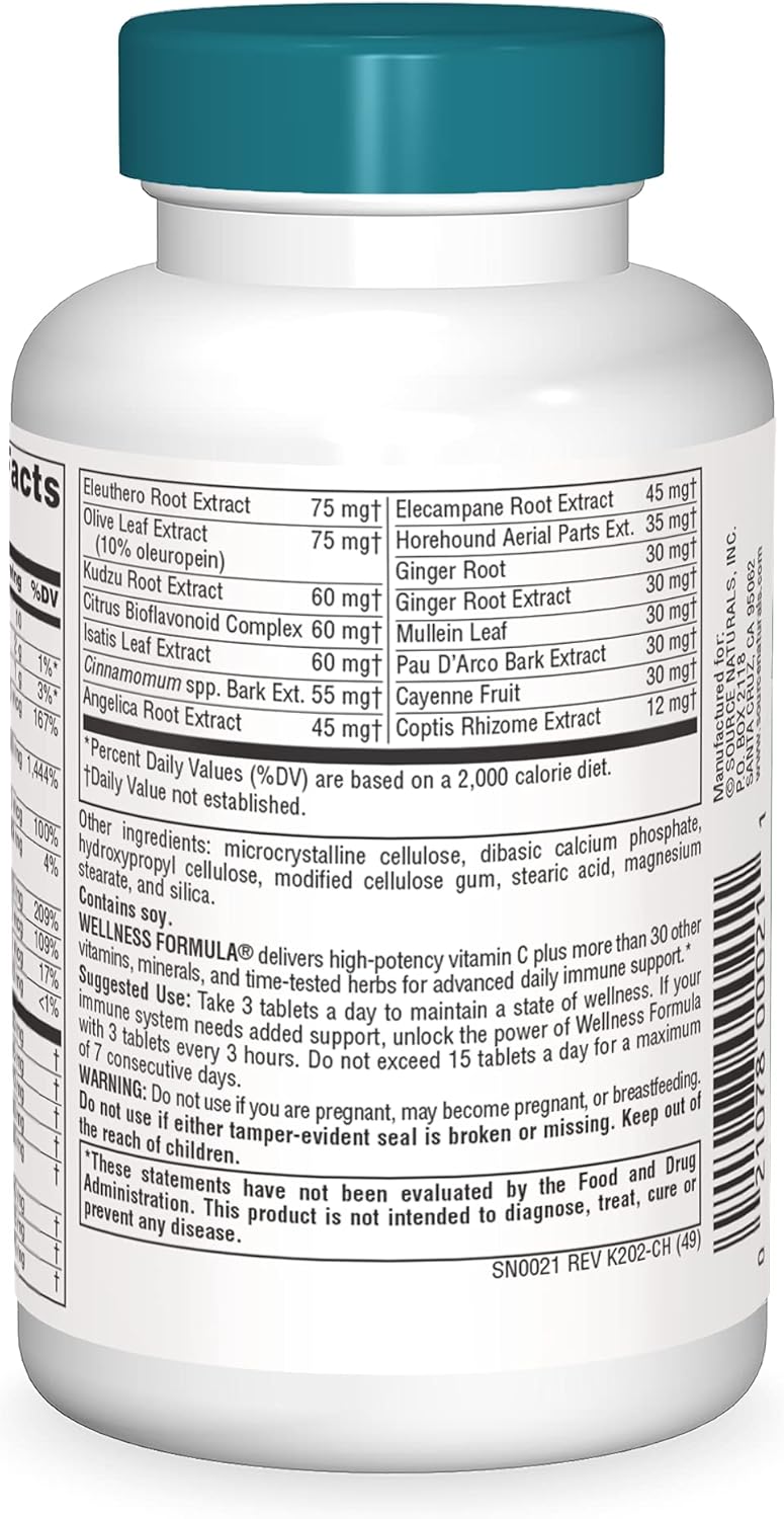 Source Naturals Wellness Formula  45 Tablets
