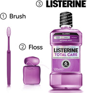 Listerine Total Care Intense Mint Mouthwash oral rinse bottle 500ml how to use