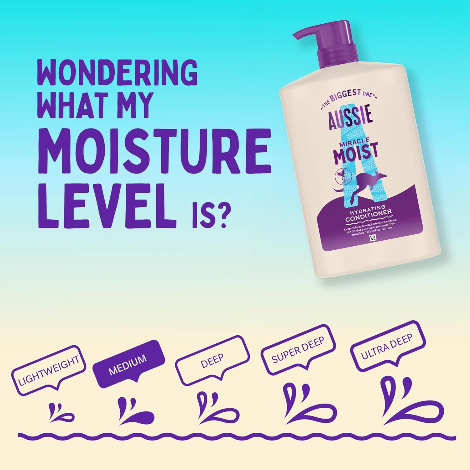 Aussie Miracle Moist Shampoo and Conditioner Set 2 x 1L for everyday hair care