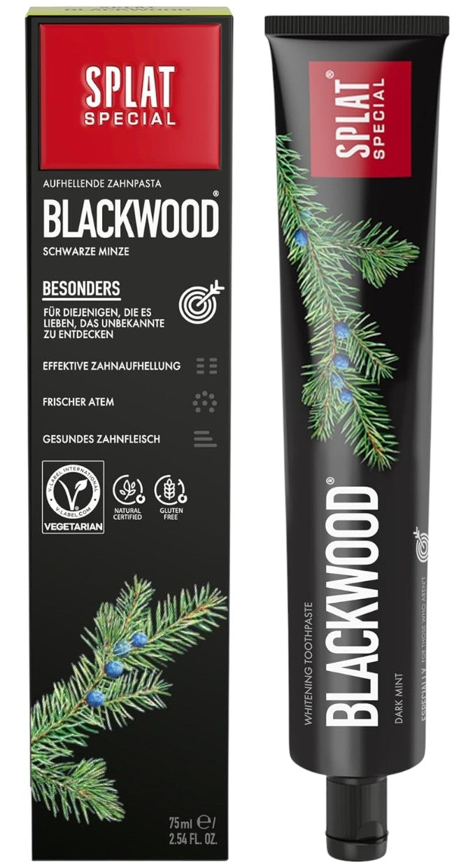 SPLAT Special Blackwood Activated Charcoal Whitening Toothpaste 75ml Tube & box