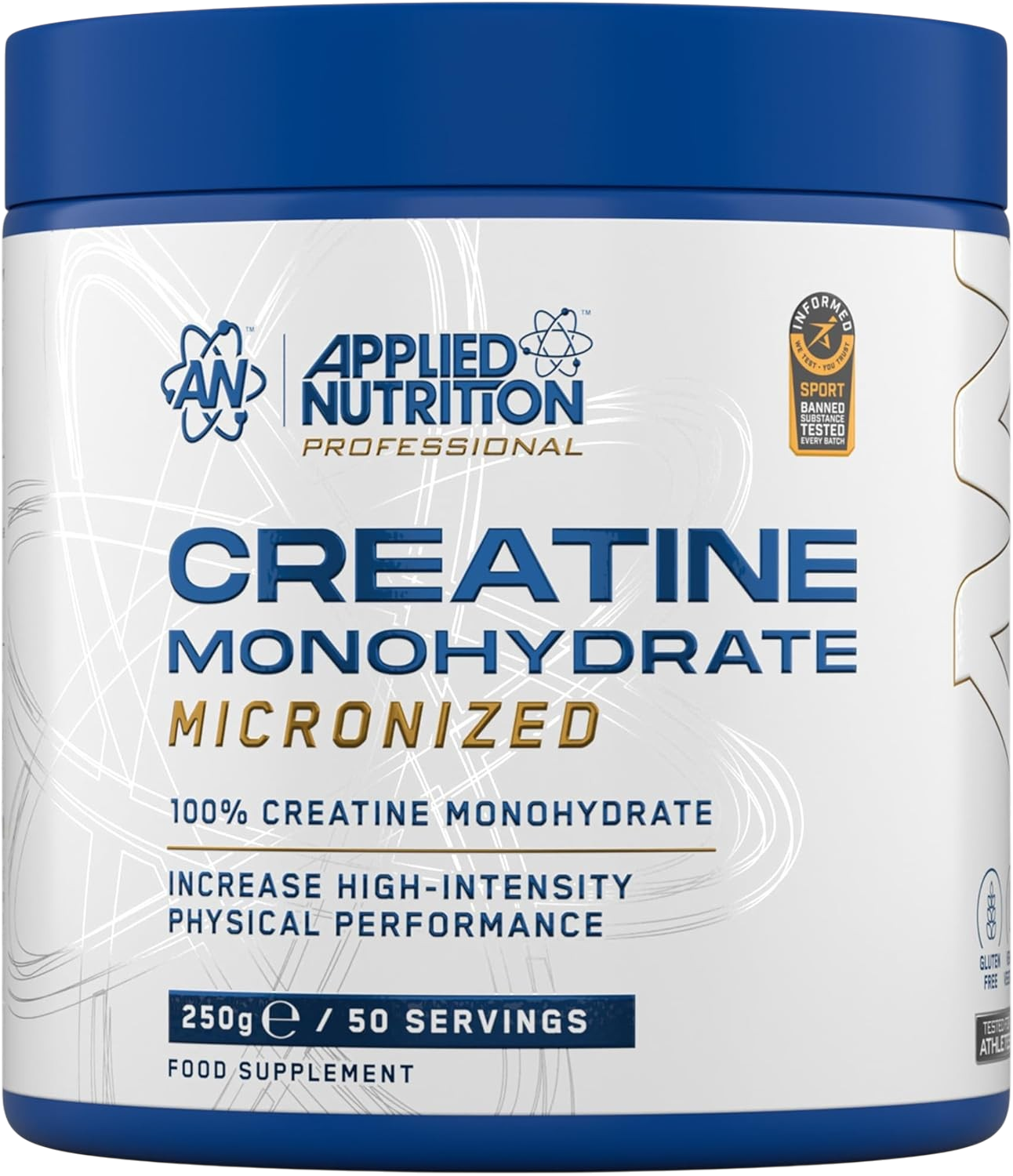 Applied Nutrition Creatine Monohydrate Micronized Powder 250g tub unflavoured